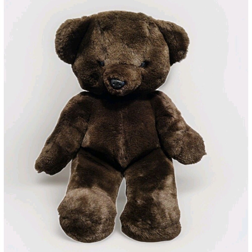 Vintage Russ Dark Brown Bear Cocoa Teddy Bear 14" Plush Toy 1980s